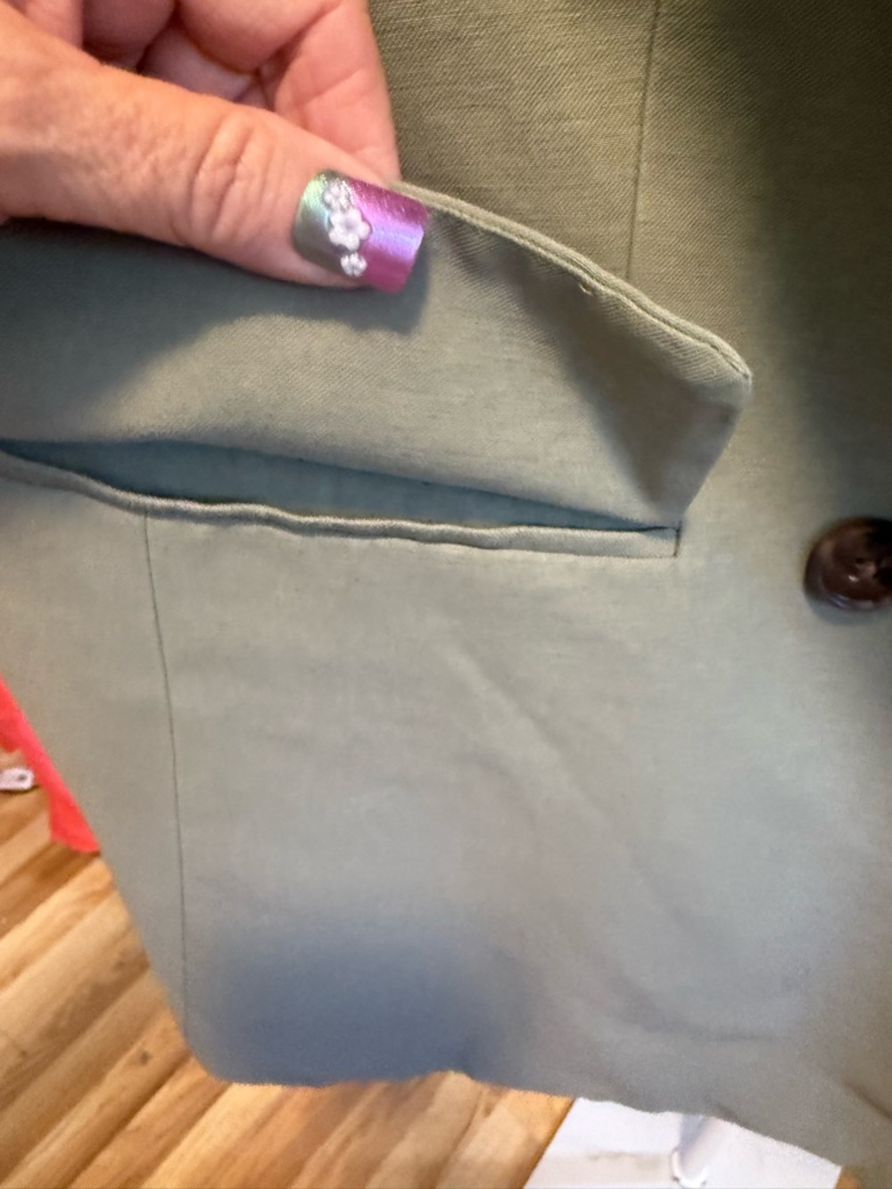 A New Day Sage Green Longline Blazer Jacket Medium NWOT Tailored Career Chic - Picture 6 of 9